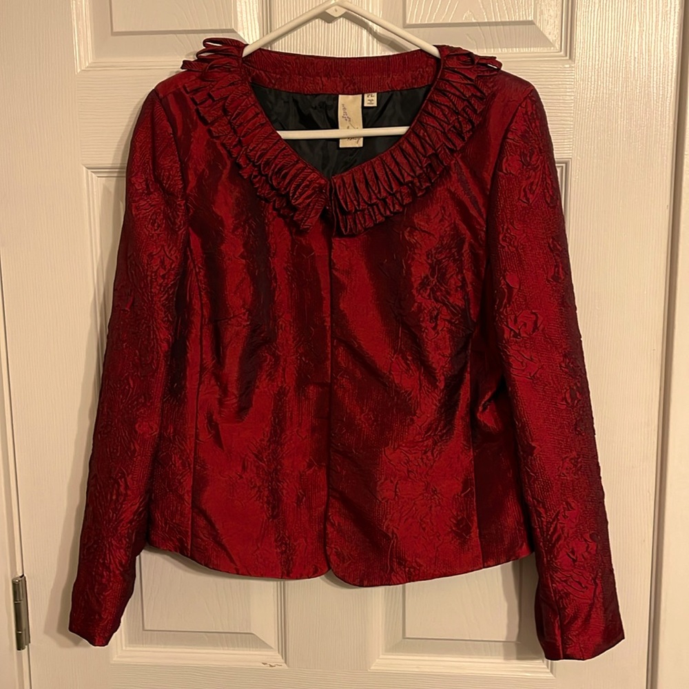 Lavender + Honey Red Dressy Blazer Jacket PXL